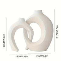 Hollow Modern Interlocking Ceramic Vase Set