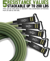Rugged 200LB Resistance 5 Tube Band Set