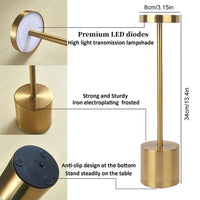 Stylish Modern Indoor/ Outdoor Rechargeable Table Lamp