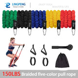 Rugged 200LB Resistance 5 Tube Band Set