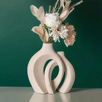 Hollow Modern Interlocking Ceramic Vase Set