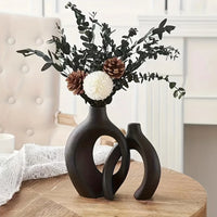 Hollow Modern Interlocking Ceramic Vase Set