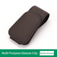 Multipurpose Leather Sunglasses Car Clip