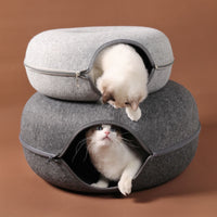 Interactive Donut Tunnel Cat Bed