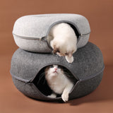 Interactive Donut Tunnel Cat Bed