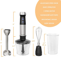 Megachef 4 In 1 Multipurpose Immersion Hand Blender With Speed Control And Accessories