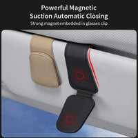 Multipurpose Leather Sunglasses Car Clip