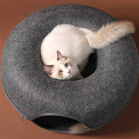 Interactive Donut Tunnel Cat Bed