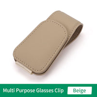 Multipurpose Leather Sunglasses Car Clip