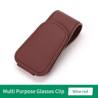 Multipurpose Leather Sunglasses Car Clip