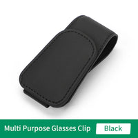 Multipurpose Leather Sunglasses Car Clip