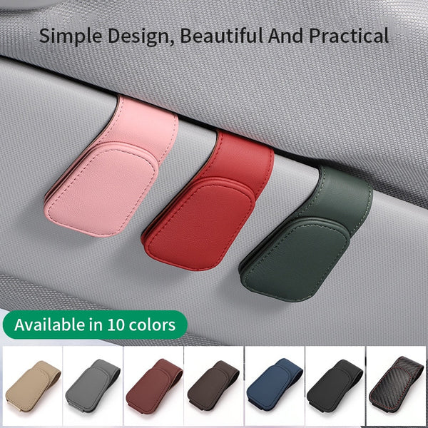Multipurpose Leather Sunglasses Car Clip