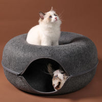Interactive Donut Tunnel Cat Bed